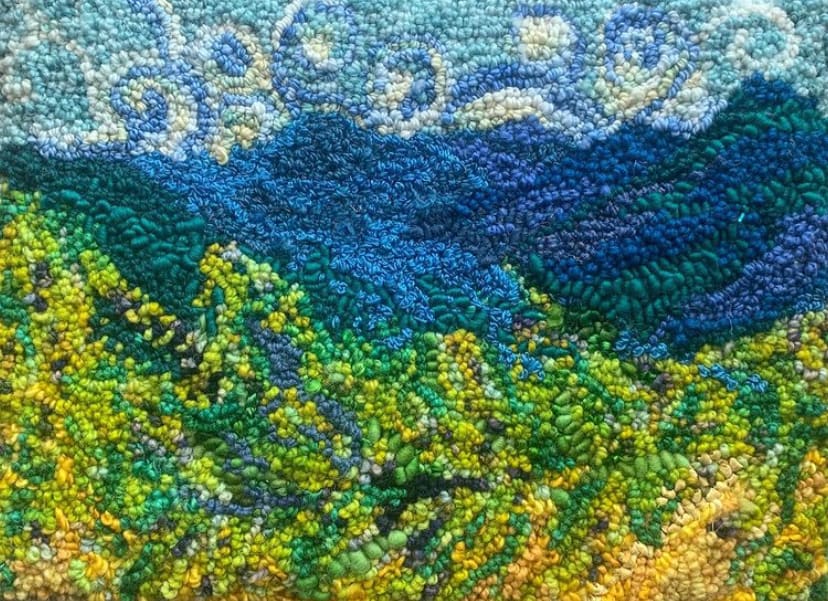 Blue Breath by Holly Friesen  Image: Rug hooking 