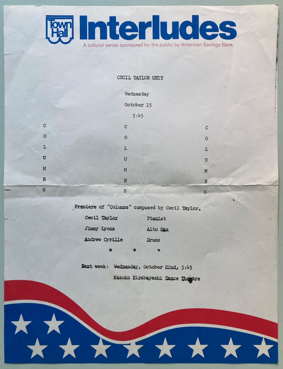 Columns advertisement by Cecil Taylor, Image 1.