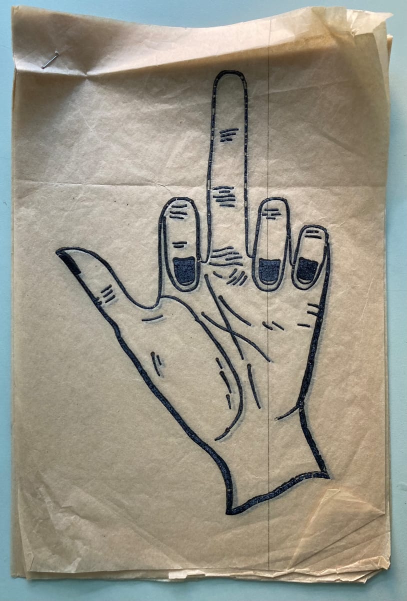 Middle finger prints by prints unknown 