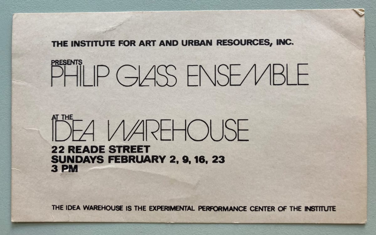 Philip Glass Ensemble at the Idea Warehouse by Philip Glass, Image 1.