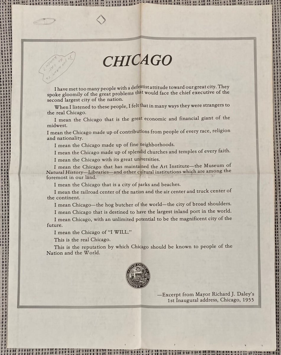 Chicago Broadside by Richard Daley, Image 1.