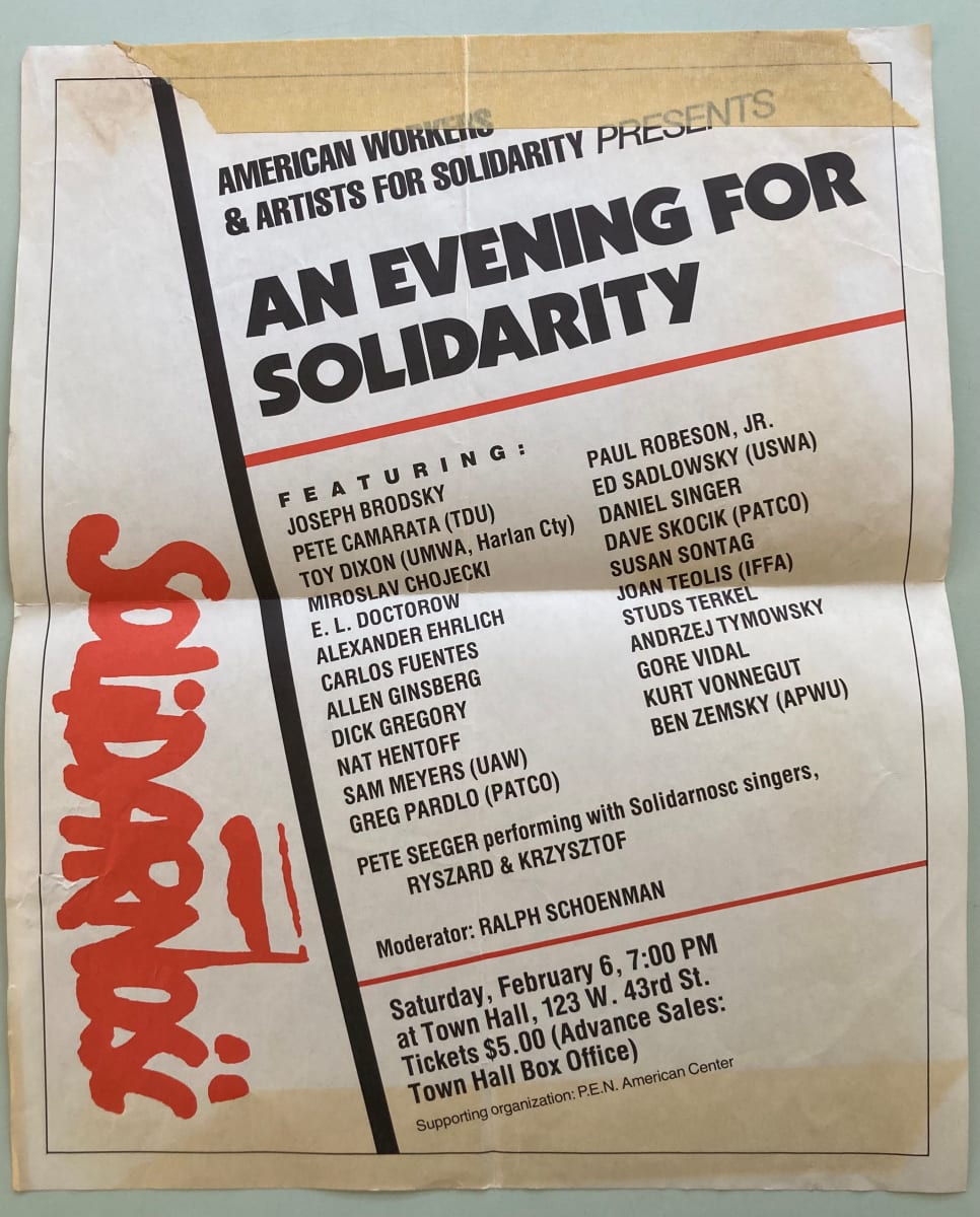 An Evening for Solidarity poster by American Workers & Artists for Solidarity, Image 1.
