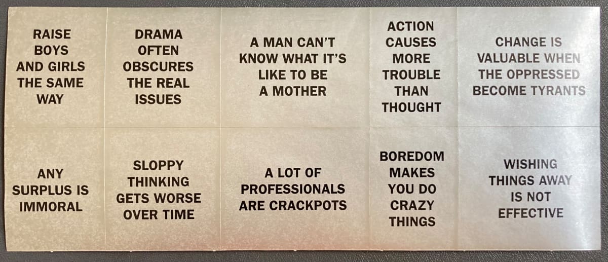 Truism Stickers by Jenny Holzer 