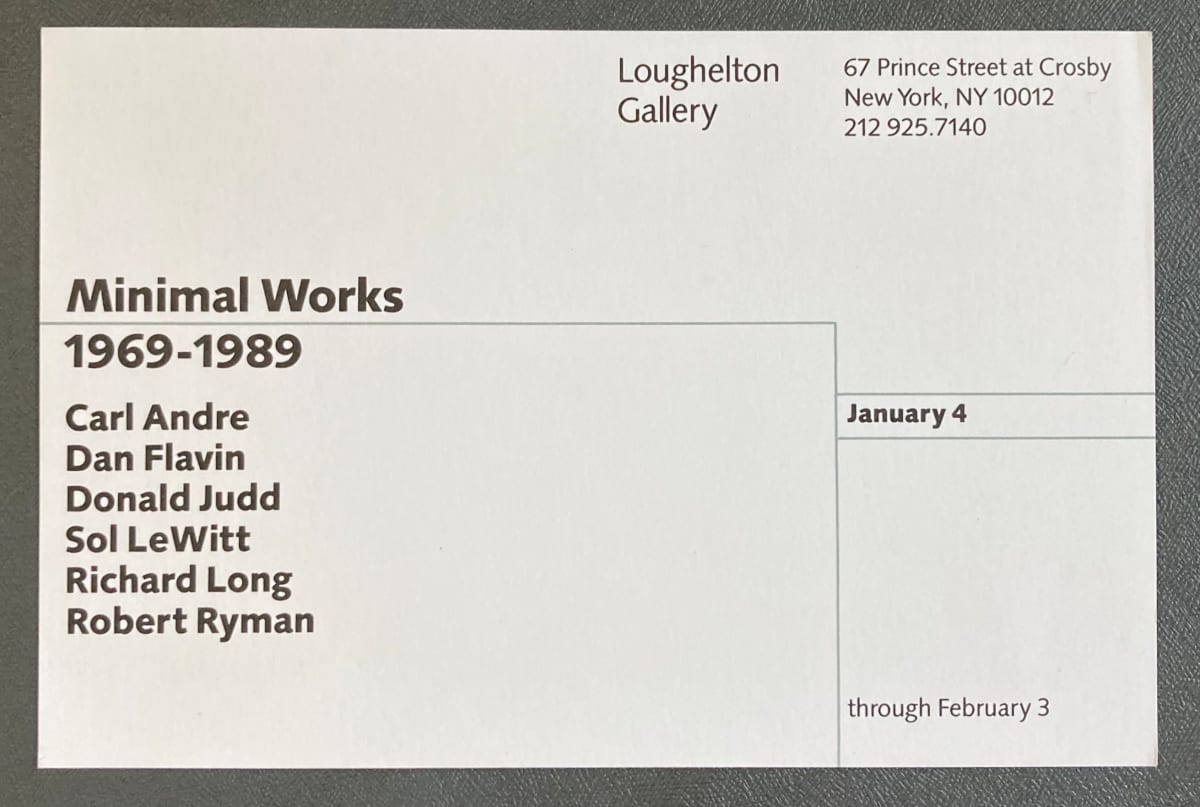 Minimal Works 1969-1989 by Loughton Gallery 