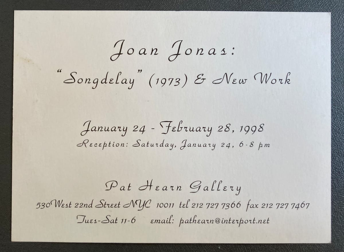 Joan Jonas: Songdelay & New Work by Pat Hearn Gallery, Image 1.