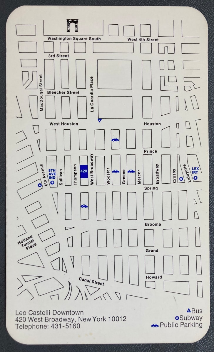 Leo Castelli Downtown Map card by Leo Castelli Gallery 