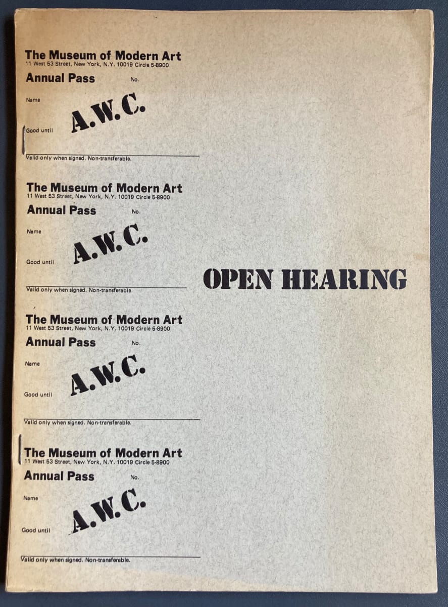 Open Hearing by Artist Workers Coalition 