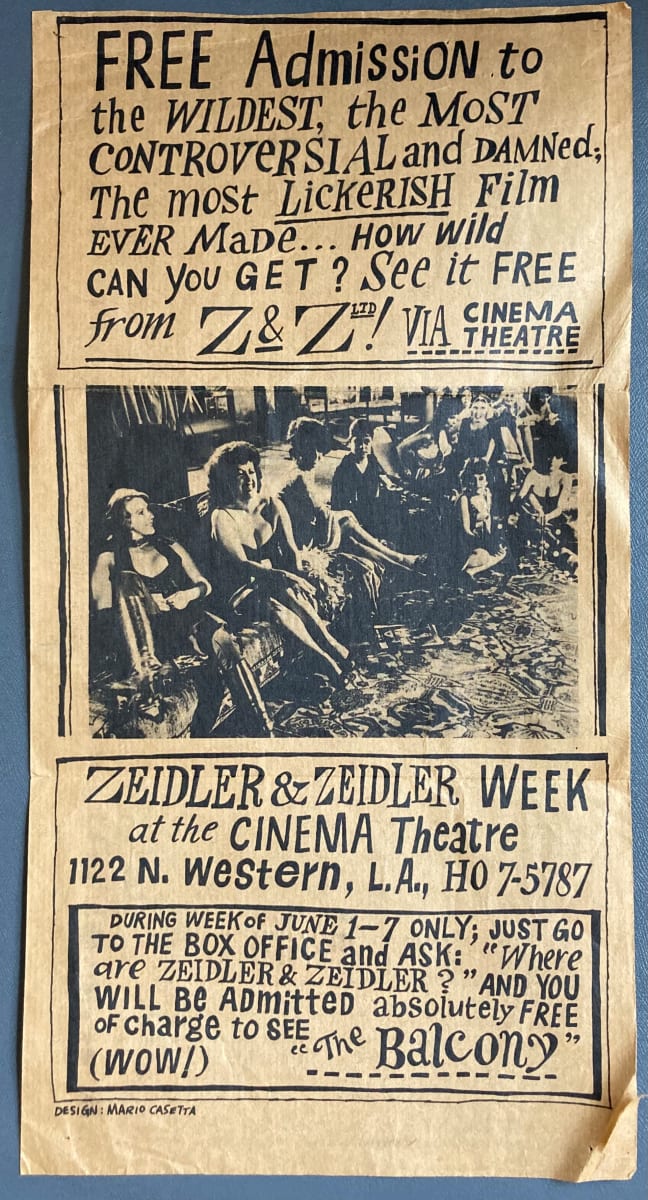 The Balcony ad by Zeidler & Zeidler, Image 1.