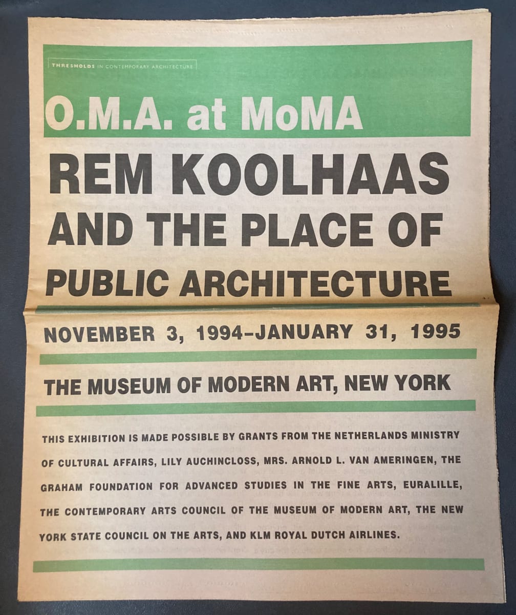 Rem Koolhaas and the Place of Public Architecture by Museum of Modern Art 