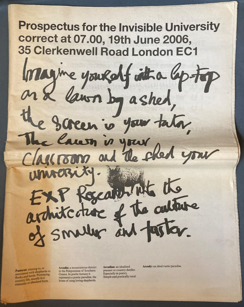 Prospectus for the Invisible University by Research Centre for Experimental Practice, Image 1.