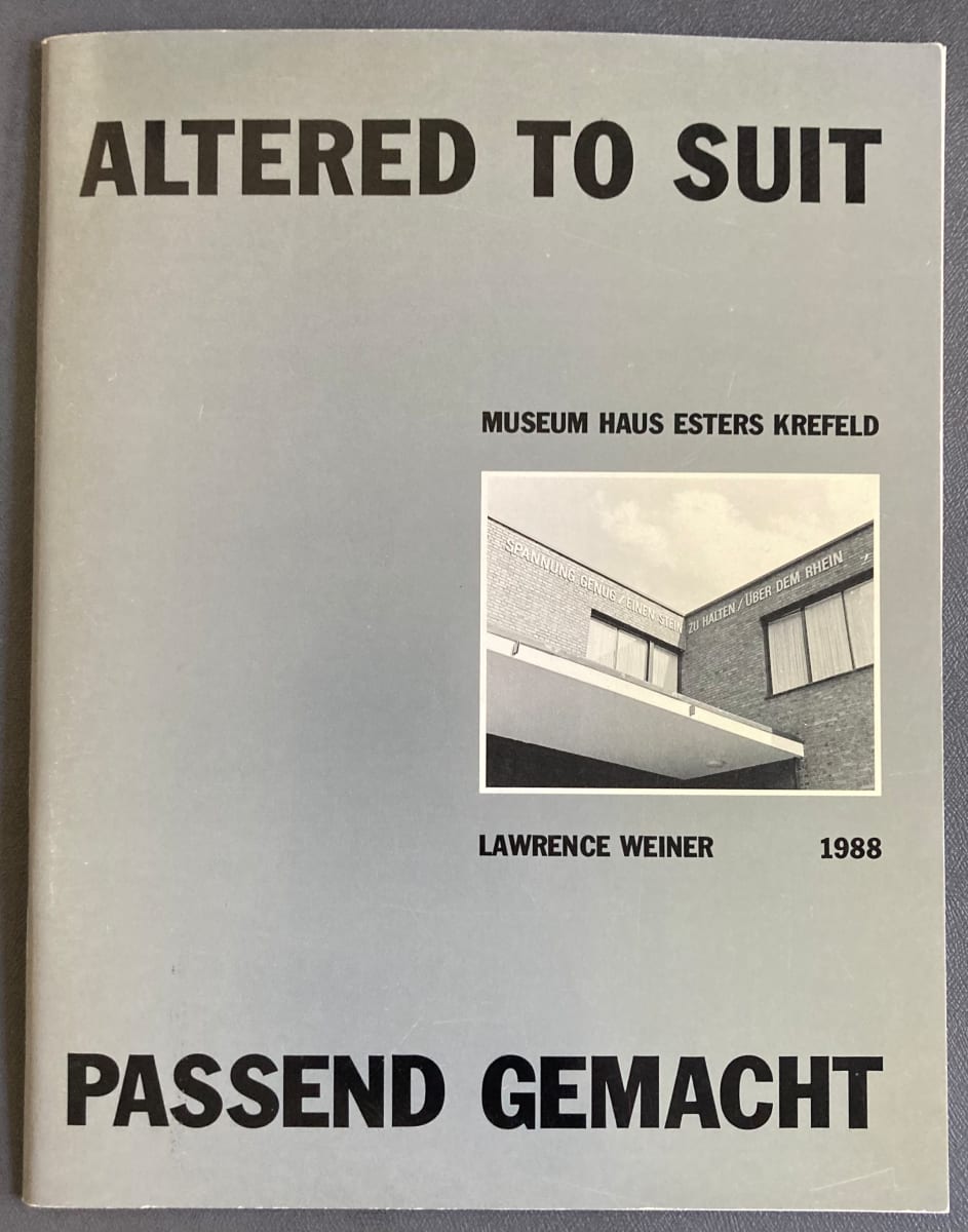 Altered To Suit by Lawrence Weiner, Image 1.