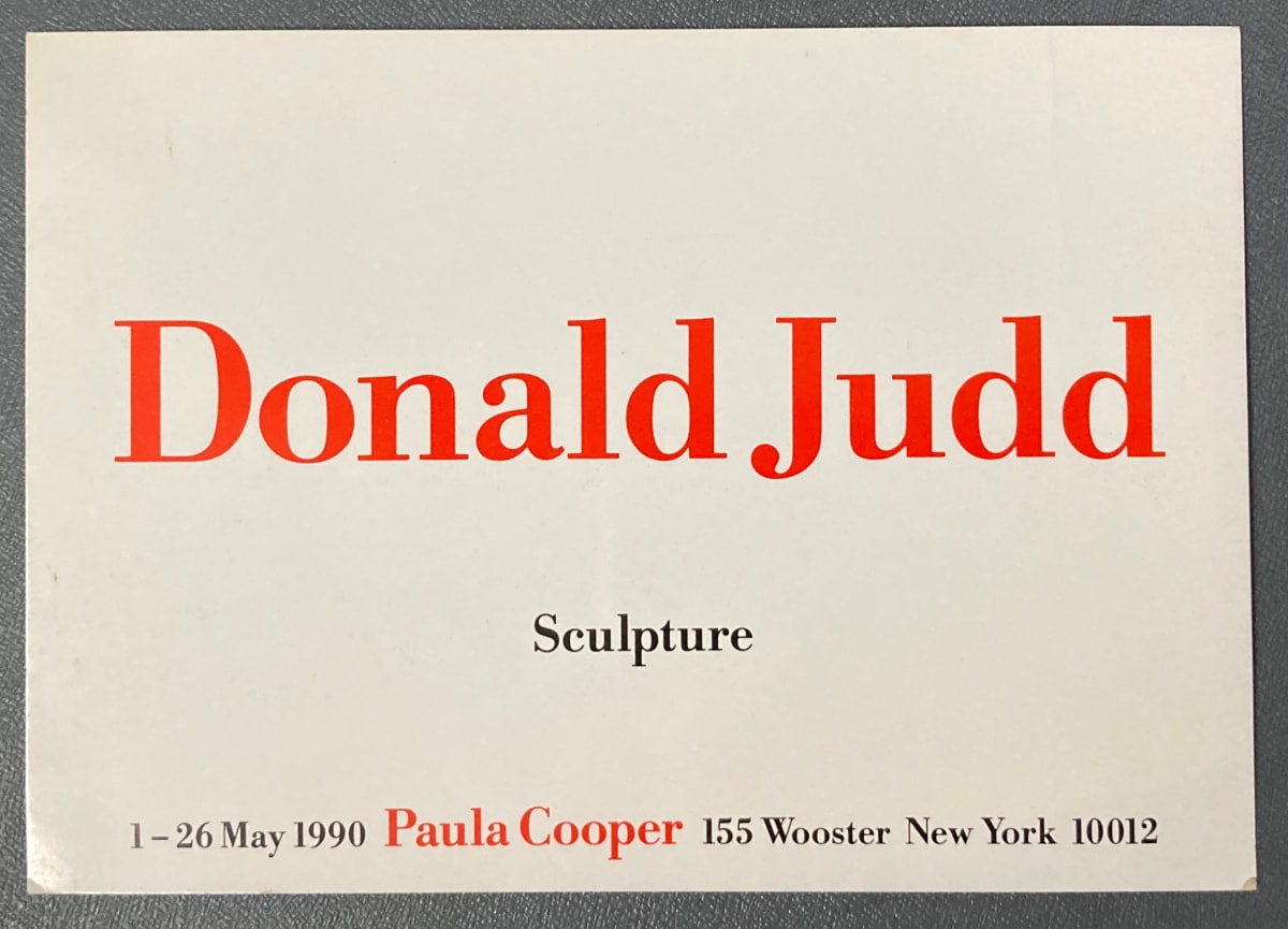 Donald Judd: Sculpture by Paula Cooper Gallery 