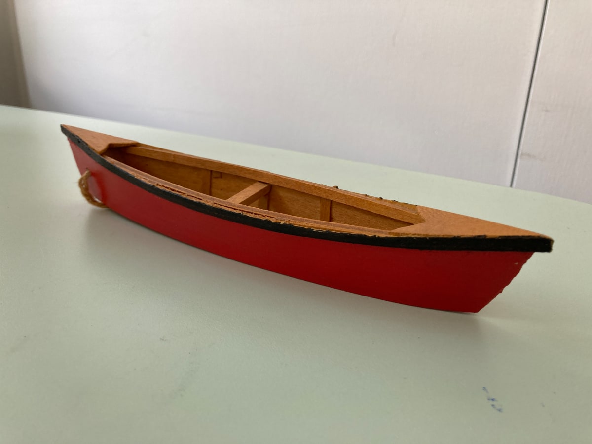 wooden canoe by folk art unknown 