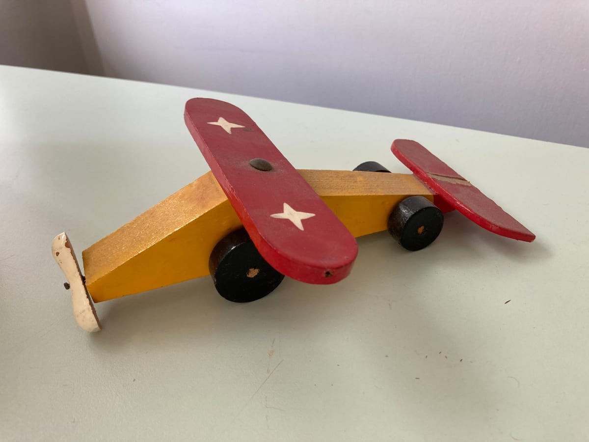 wooden airplane by folk art unknown 