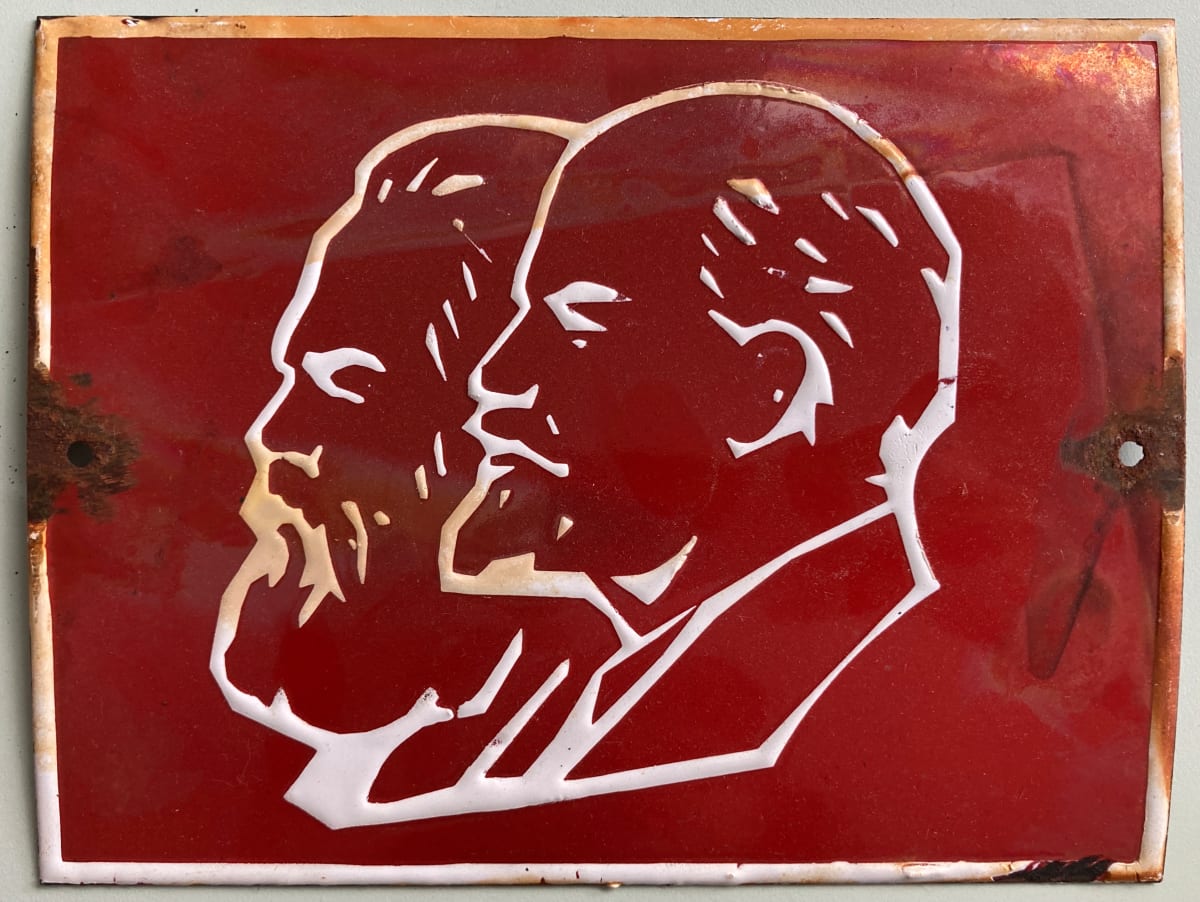 Marx/Lenin enamel sign by misc. unknown 