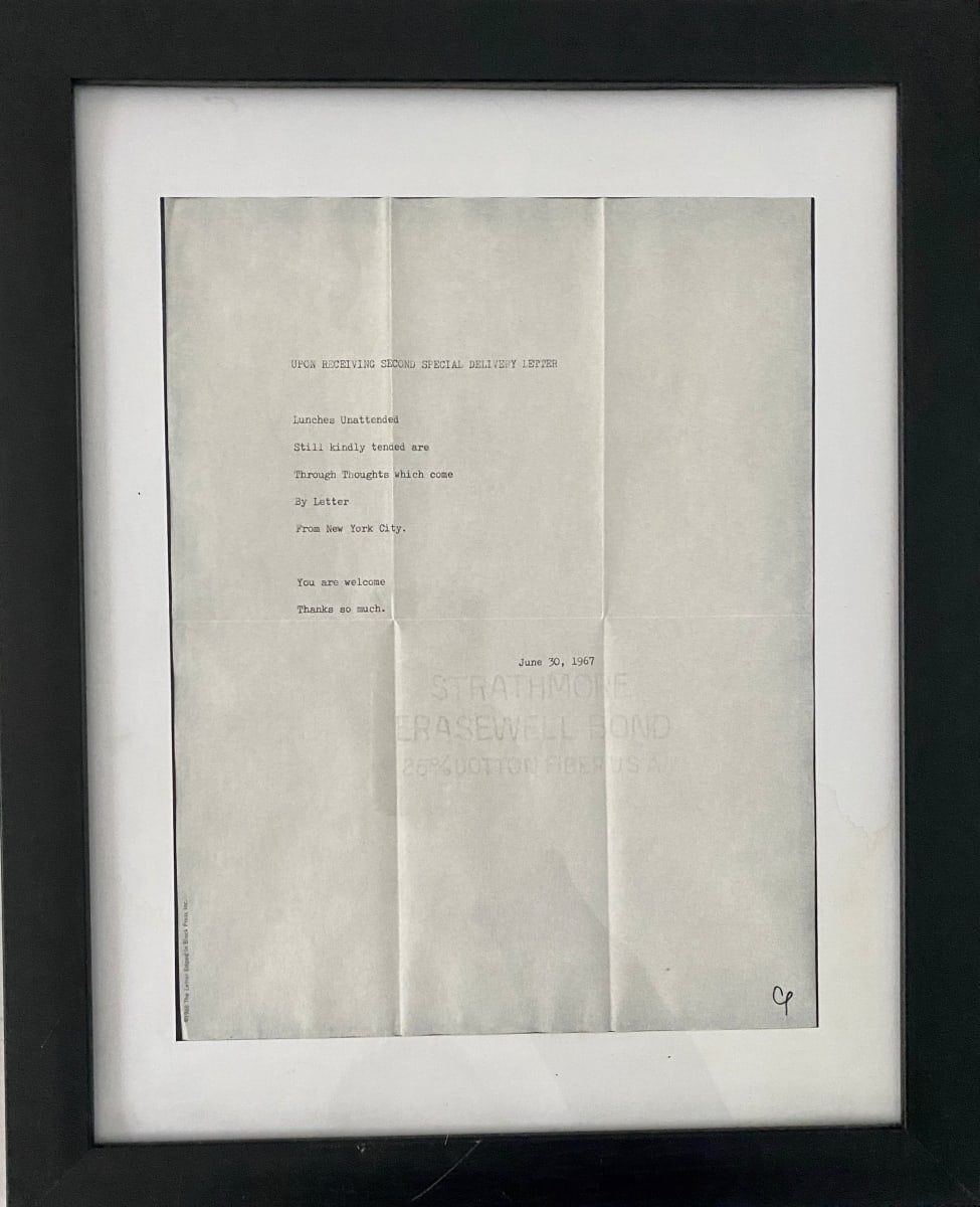 Upon Receiving Second Special Delivery Letter by Claes Oldenburg, Image 1.