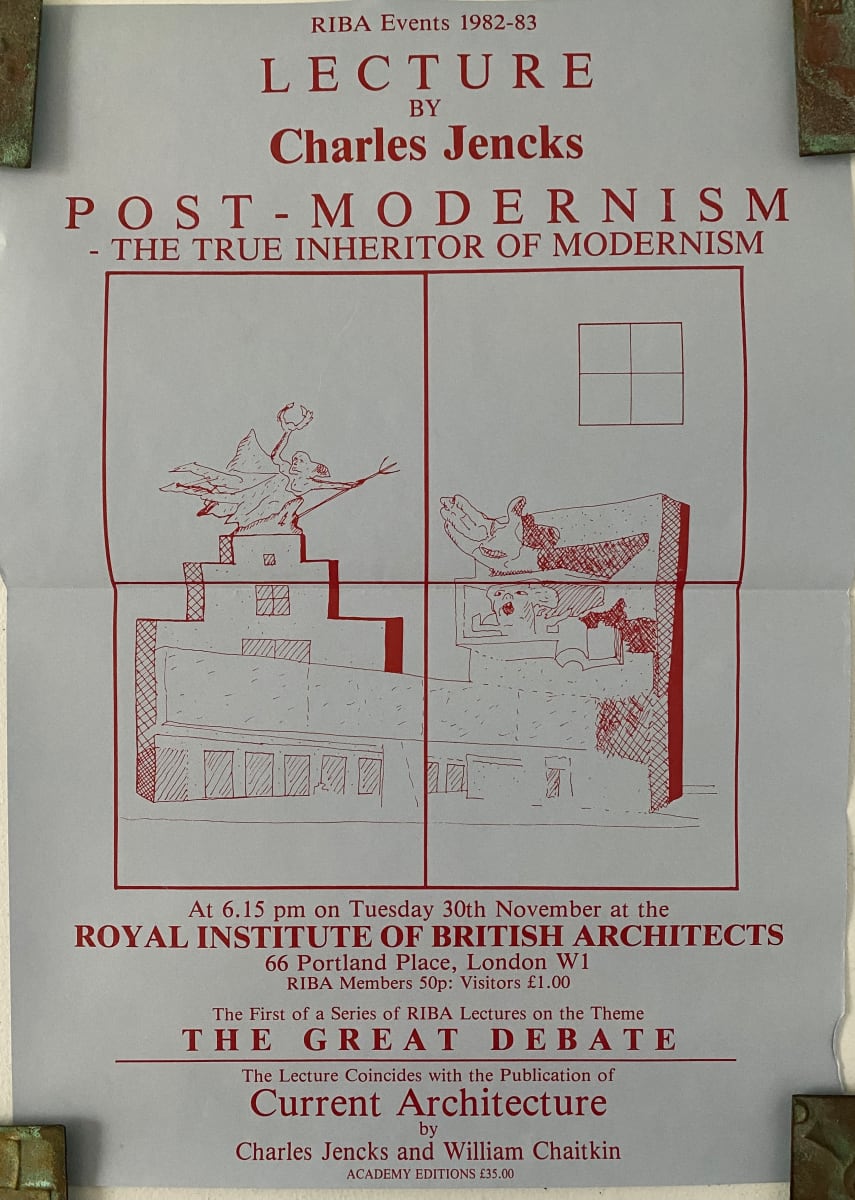 Lecture by Charles Jencks Poster by Royal Institute of British Architects, Image 1.