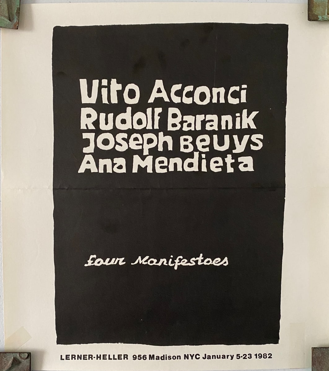 Four Manifestos by Vito Acconci, Rudolf Baranik, Joseph Beuys, Ana Mendieta, Image 1.