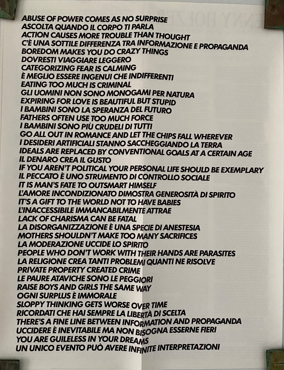 Jenny Holzer: The Venice Installation by Jenny Holzer 