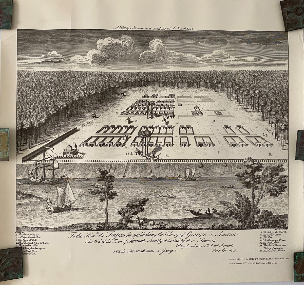 A View of Savanah as it stood the 19th of March 1734 by P. Fourdrinier 