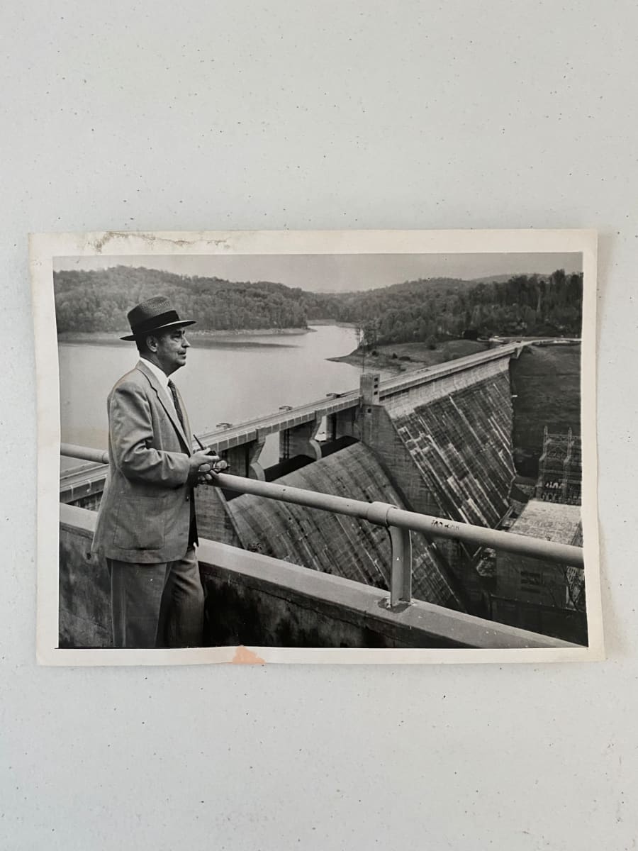 Gen. Herbert D. Vogel Overlooking TVA's Norris Dam by press photo 