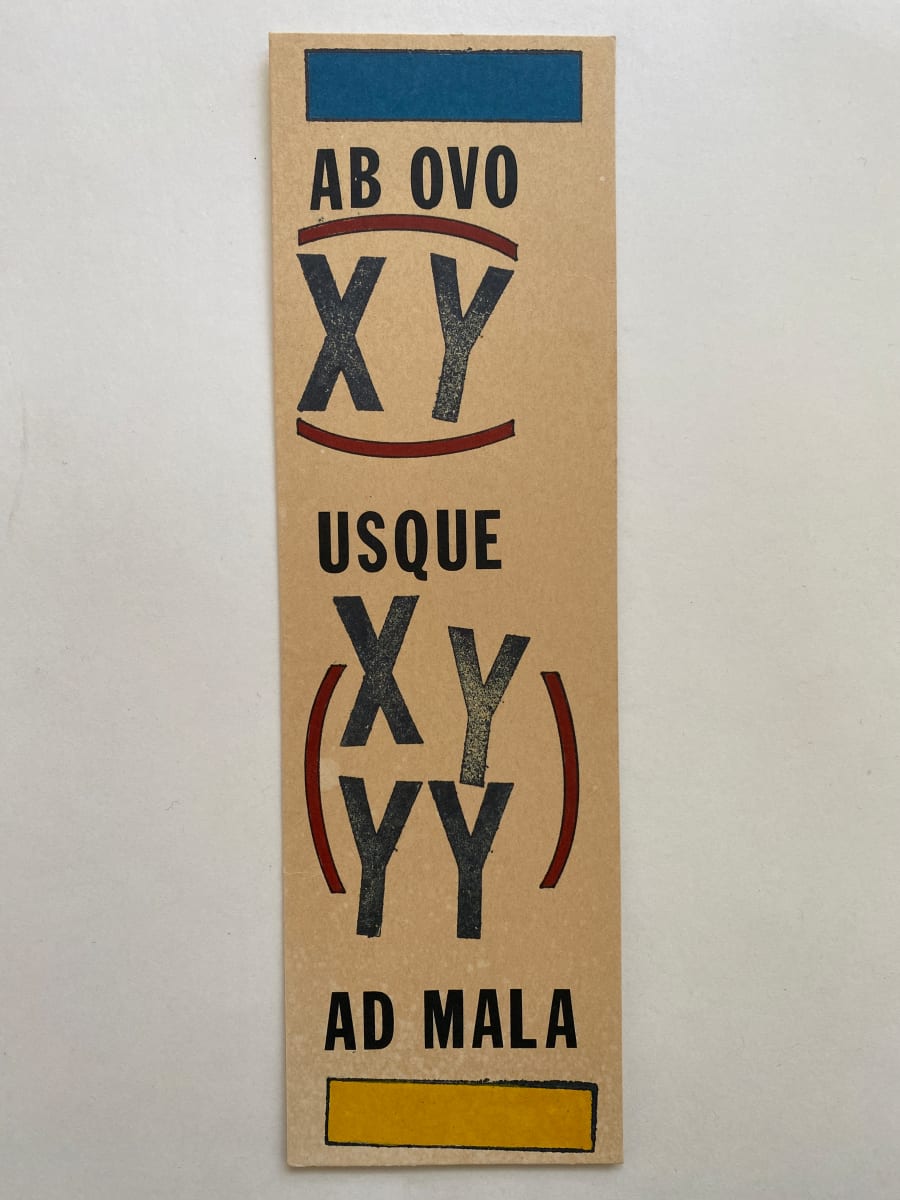 Ab Ovo Usque Ad Mala Bookmark by Lawrence Weiner 