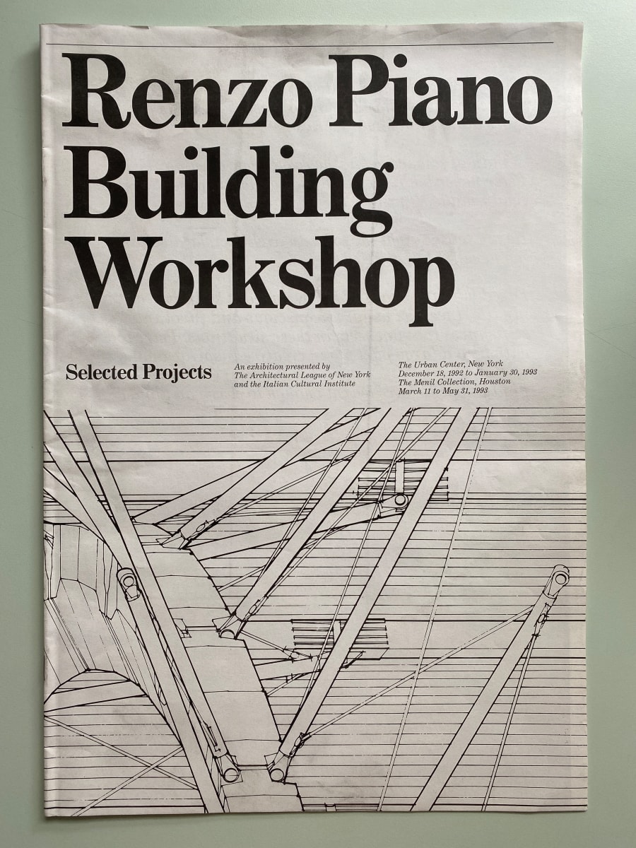 Renzo Piano Building Workshop: Selected Projects Exhibition Publication by Renzo Piano, Image 1.
