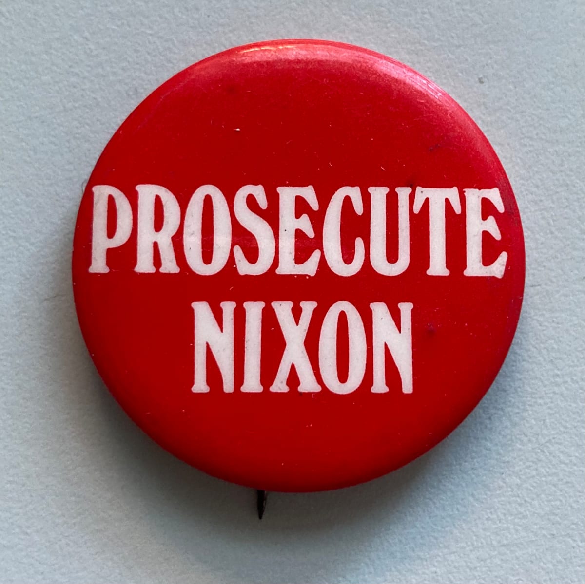 Prosecute Nixon button by political campaign 