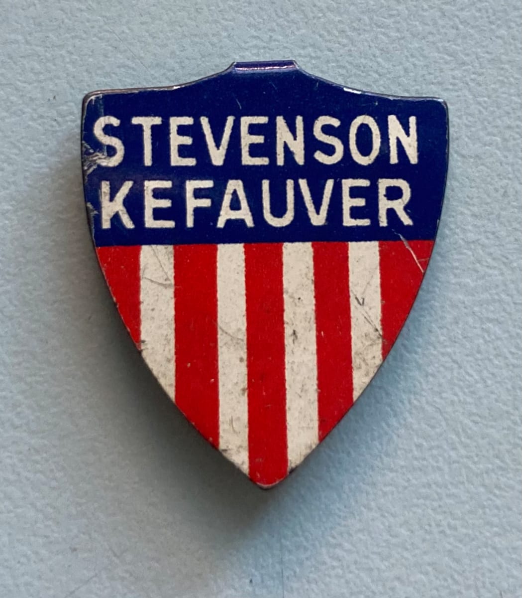 Adlai Stevenson/Estes Kefauver Campaign Button by political campaign, Image 1.