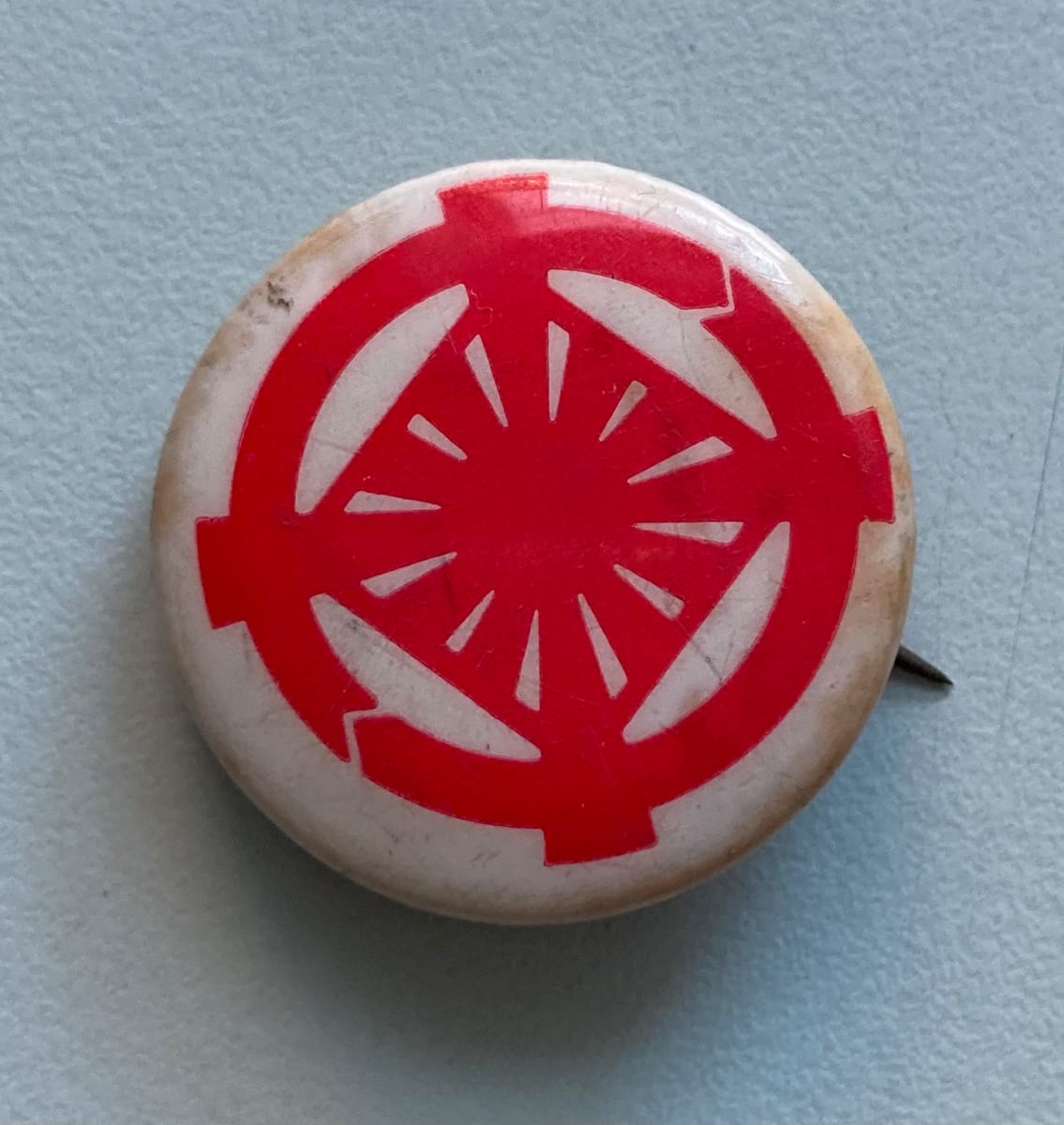 White button with red design by misc. unknown 