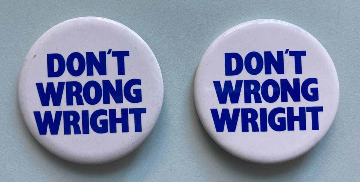 Don't Wrong Wright buttons by misc. unknown 