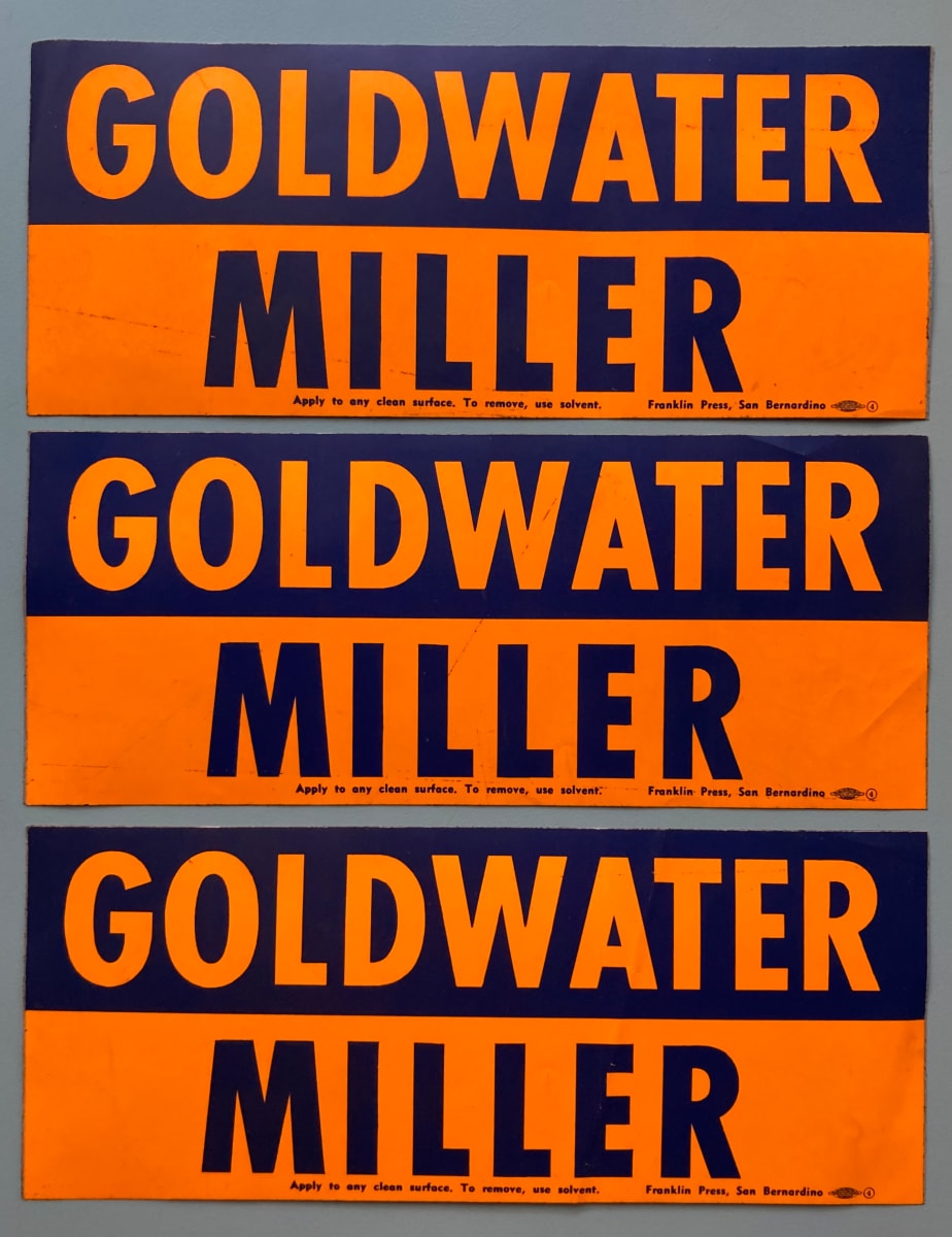 Barry Goldwater bumper stickers by political campaign 