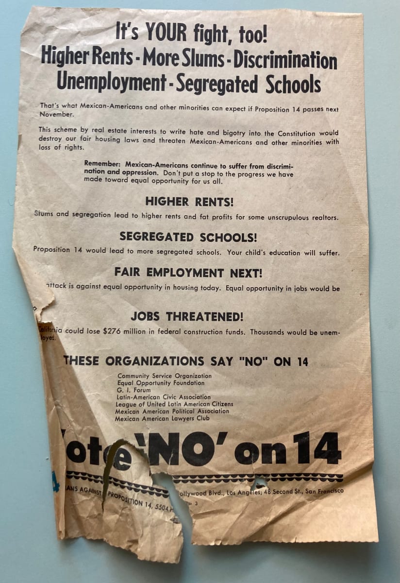 California No on Proposition 14 leaflet by political campaign, Image 1.