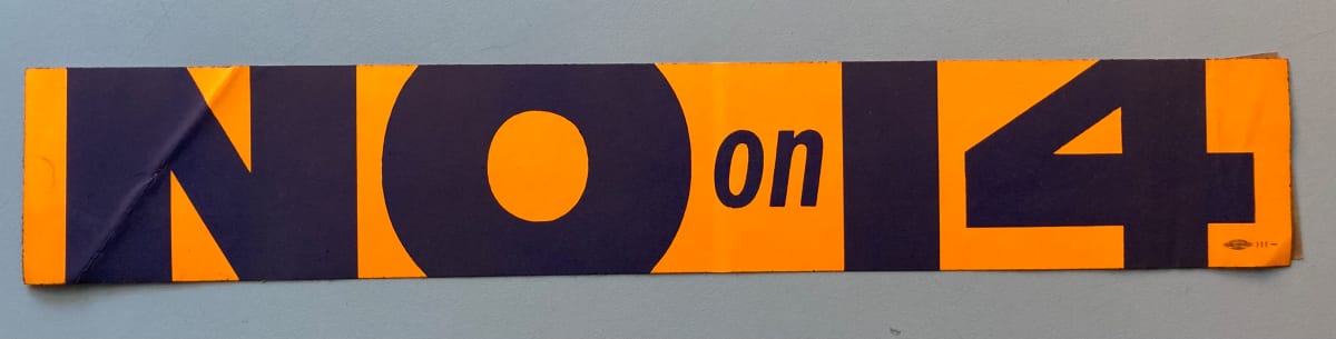 No on 14 bumper sticker by political campaign, Image 1.