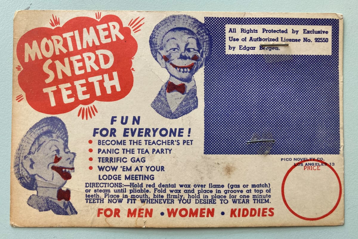 Mortimer Snerd Teeth Package by Edgar Bergen, Image 1.