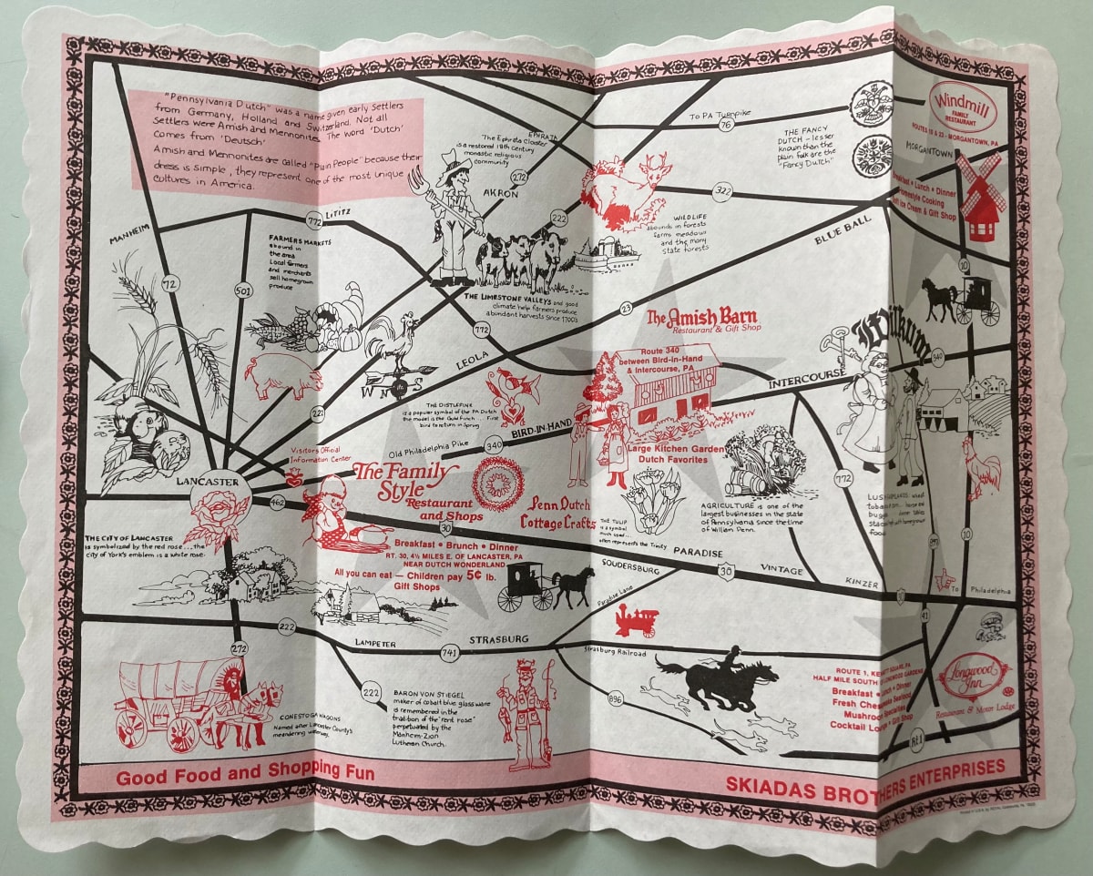 Pennsylvania Dutch Map by tourism unknown 