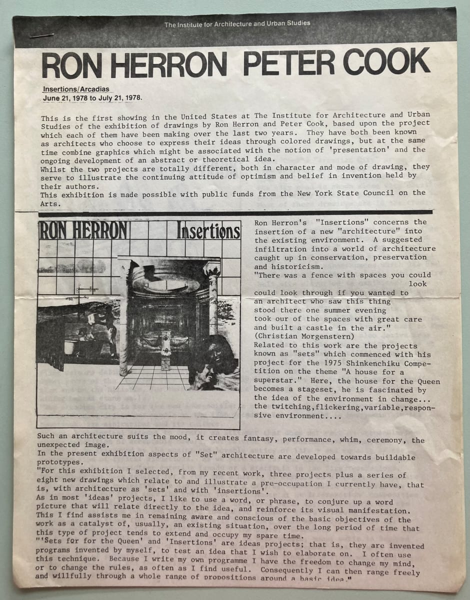 Ron Herron Peter Cook by Institute for Architecture and Urban Studies 