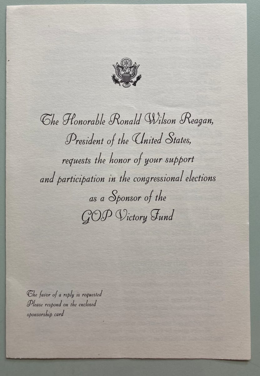 Ronald Reagan invitation by Ronald Reagan 