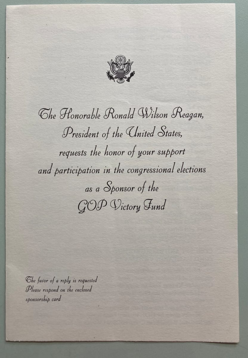 Ronald Reagan invitation by Ronald Reagan 