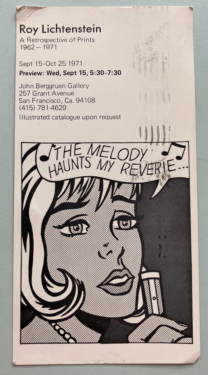 Roy Lichtenstein A Retrospective of Prints card John Berggruen Gallery by Roy Lichtenstein 