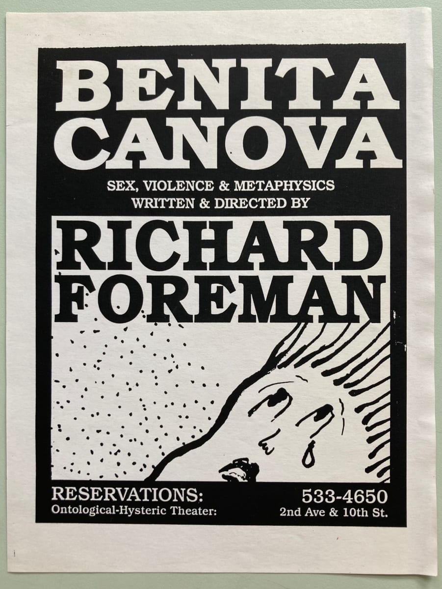 Benita Canova flyer by Richard Foreman 