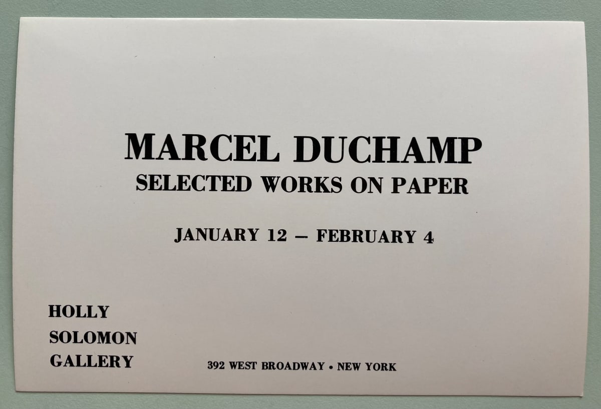 Marcel Duchamp card by Holly Solomon Gallery 