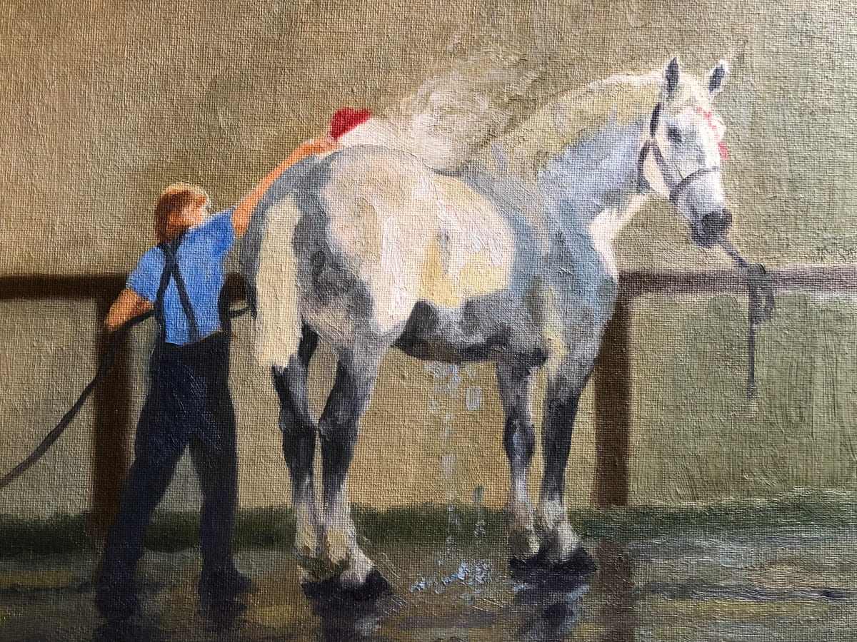 Study of Early Morning at the Horse Show by Lynn Maderich 