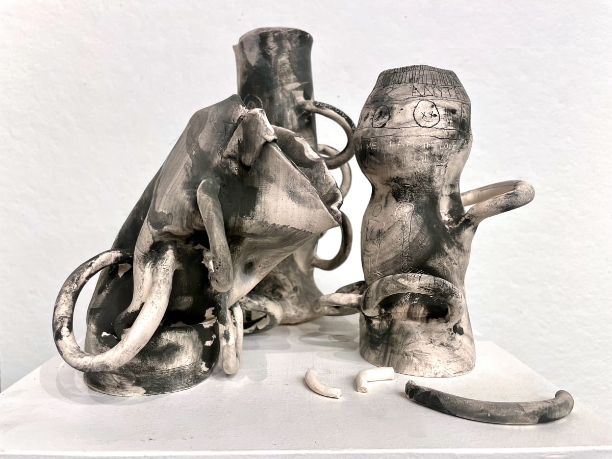 Burnt Carillon Dig-Site Vessels with Fragments by Cat Rigdon 