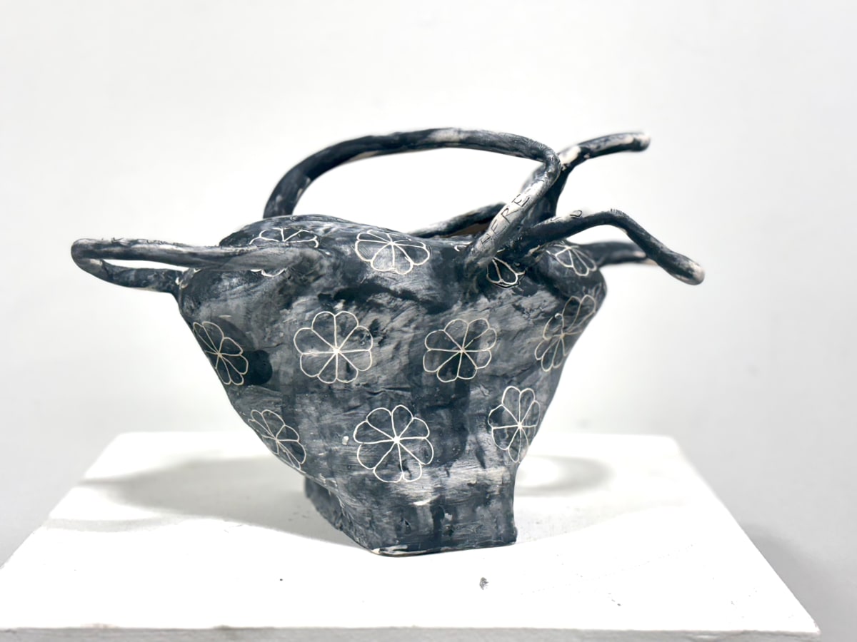 Gallbladder Pain Floral Multi-Handled Vessel by Cat Rigdon 