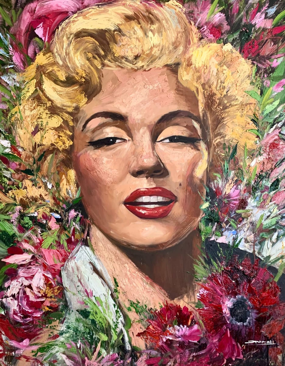 Marilyn Monroe with flowers by Eric Alfaro | Artwork Archive