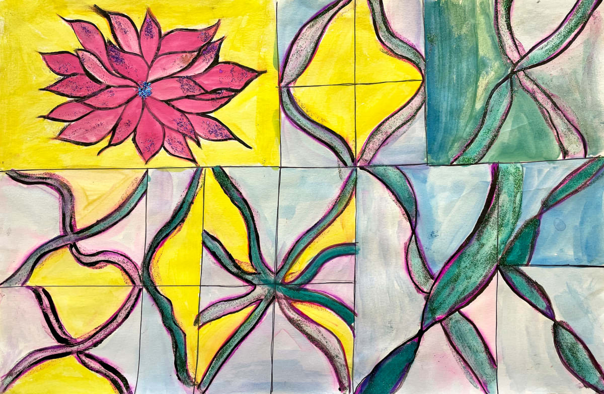 Jessica Guevara, Abstract with Glitter with a Flower, Image 31.