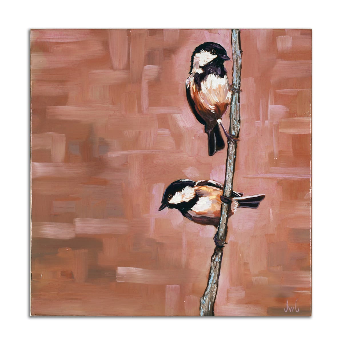 Chickadees in Purple by Jared Gillett 