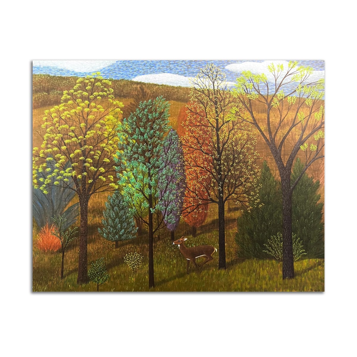 Deer in Trees Print by Jane Troup, Image 1.