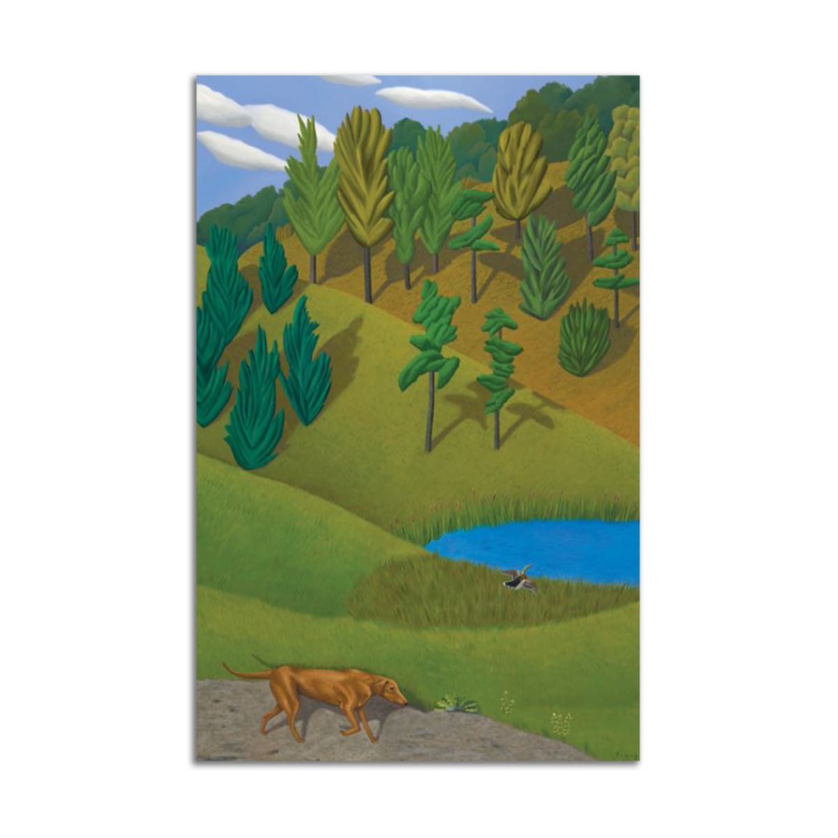 Landscape with Dog and Pond by Jane Troup 